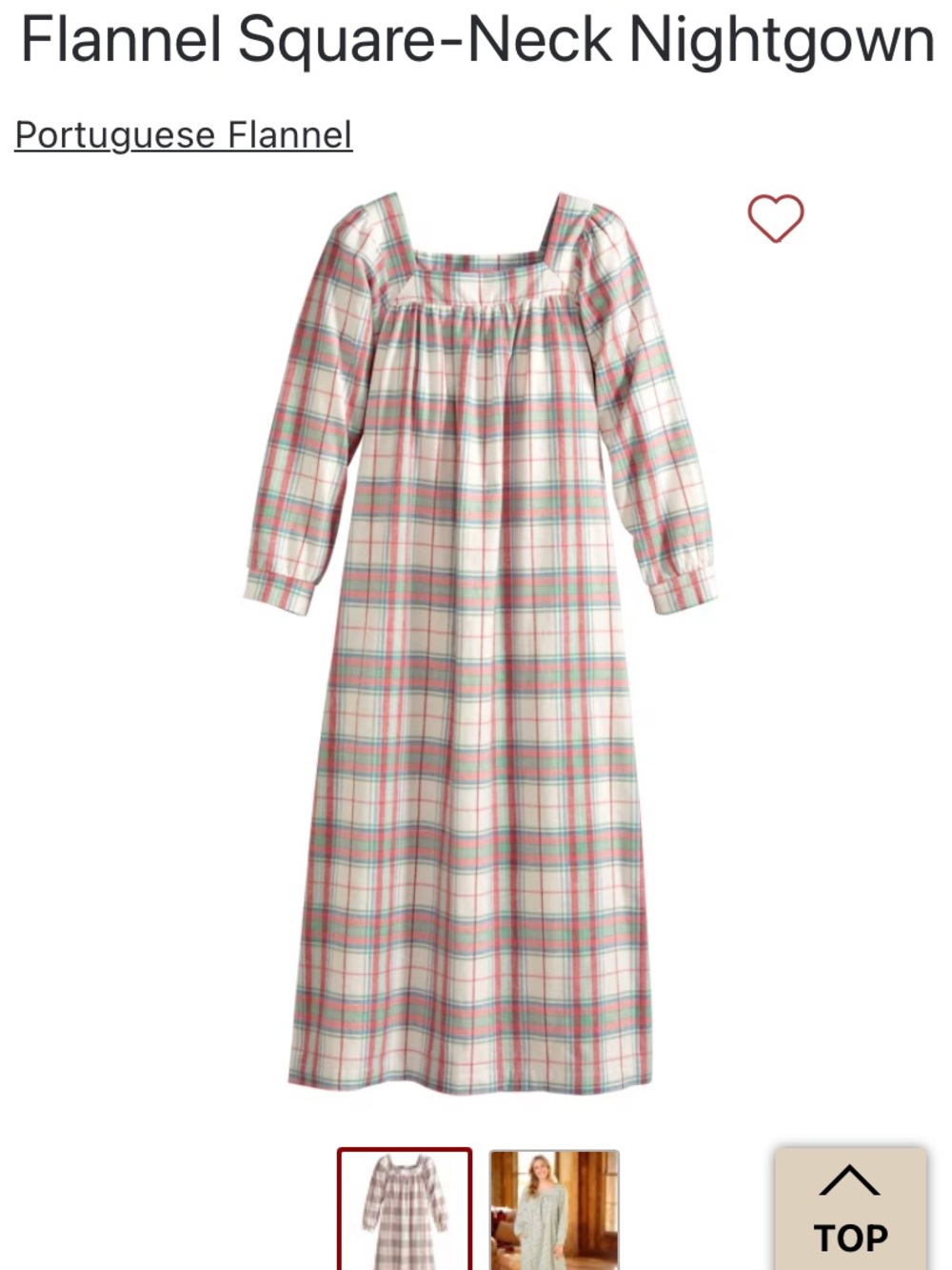 Vermont Country Store Portuguese flannel nightgown